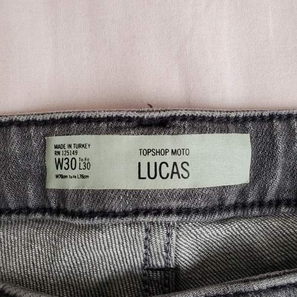 Topshop Lucas Jean's Grey (W30) - Picture 4 of 5